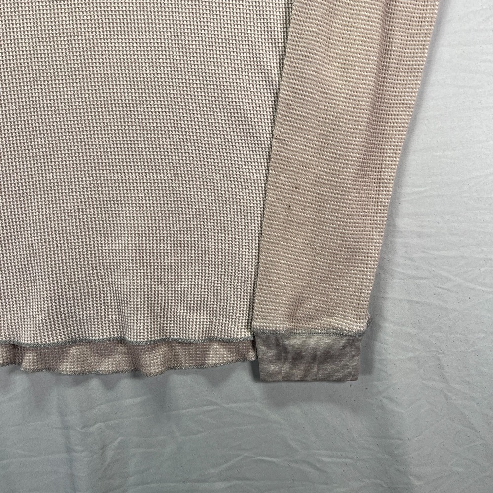 Hurley Shirt Mens Large Brown Henley Waffle Long Sleeve Thermal Surf Skate Y2K - Picture 5 of 12